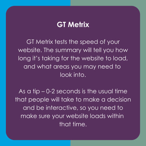 Top Tip - 10 Tools for SEO - GT Metrix