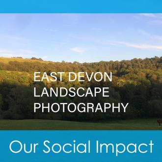 Hills with text saying 'East Devon Landscape Photography'