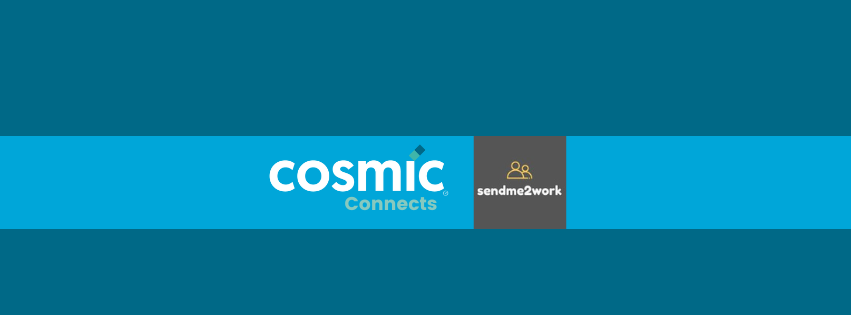 Cosmic Connects and Sendme2work logos