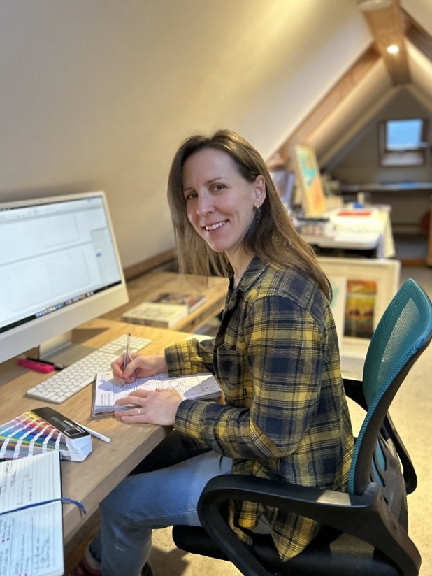 Holly Stevens using AI tools as a freelance designer during the Cosmic AI Skills Bootcamp